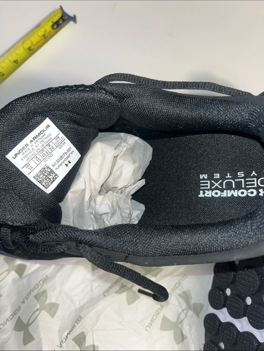 Under Armour Black and White Kids' Performance Sneakers